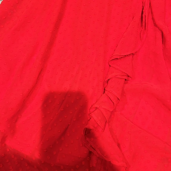Red maxi dress, dot and ruffle detail, size small, never worn - Picture 4 of 4